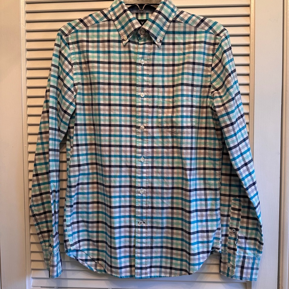American Eagle Outfitters Mens XS‎ Classic Fit Plaid Button Down Shirt